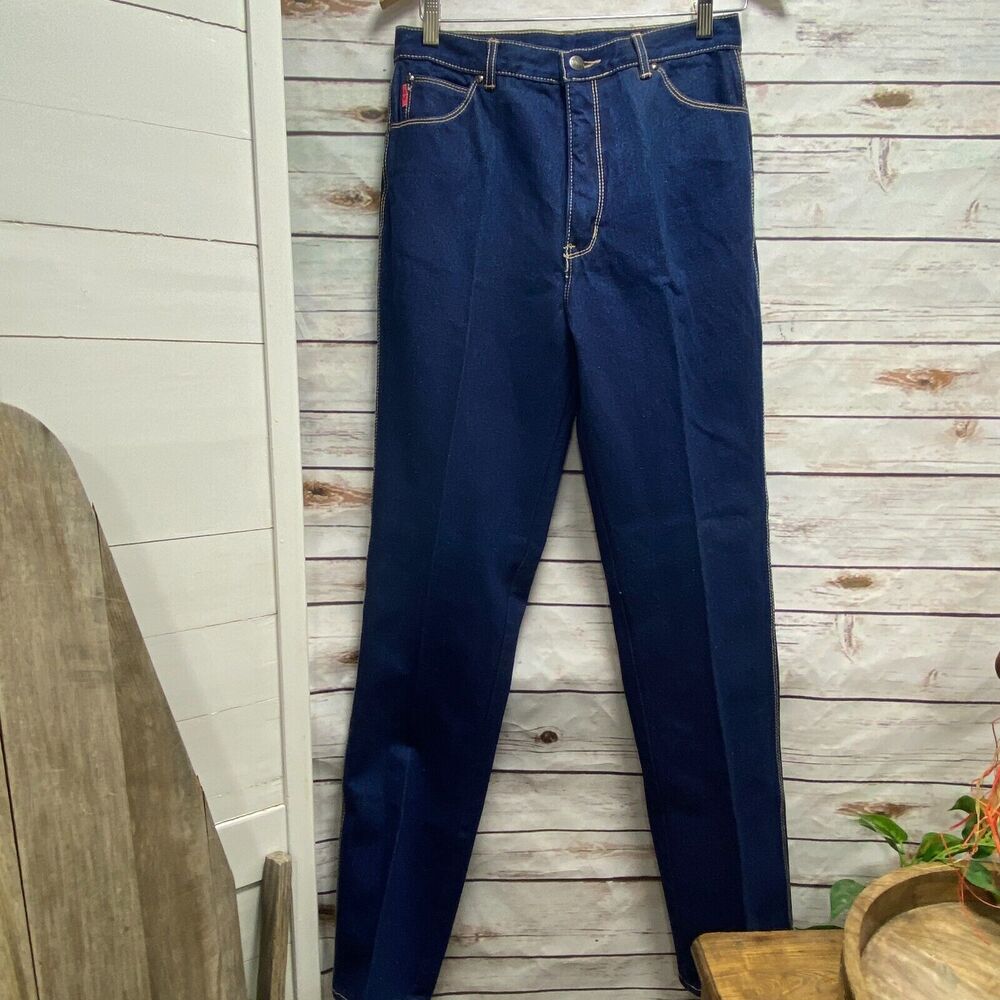 Gloria Vanderbilt Blue Jean Long Length 29" x 33" Red GV Tab Plain Pocket 6